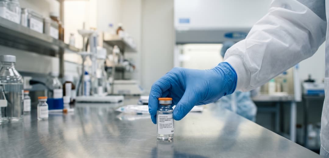 Inside a 503A compounding pharmacy. Sterility testing, potency verification, and licensed prescriber oversight are what separate a prescription peptide from a research chemical.