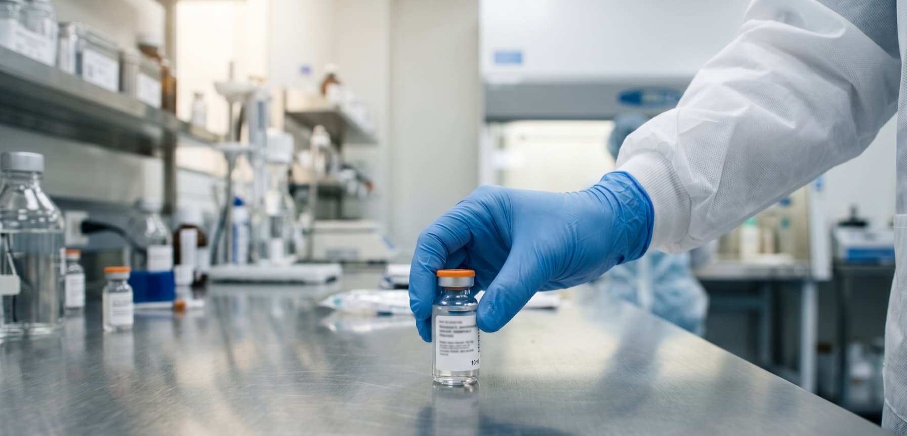 Inside a 503A compounding pharmacy. Sterility testing, potency verification, and licensed prescriber oversight are what separate a prescription peptide from a research chemical.