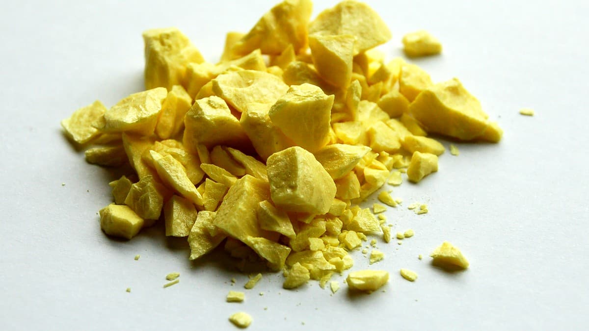 Native sulfur. The sulfur atom in glutathione's cysteine residue is what makes it the body's master antioxidant. Its thiol group donates electrons to neutralize free radicals, then gets recycled to do it again.