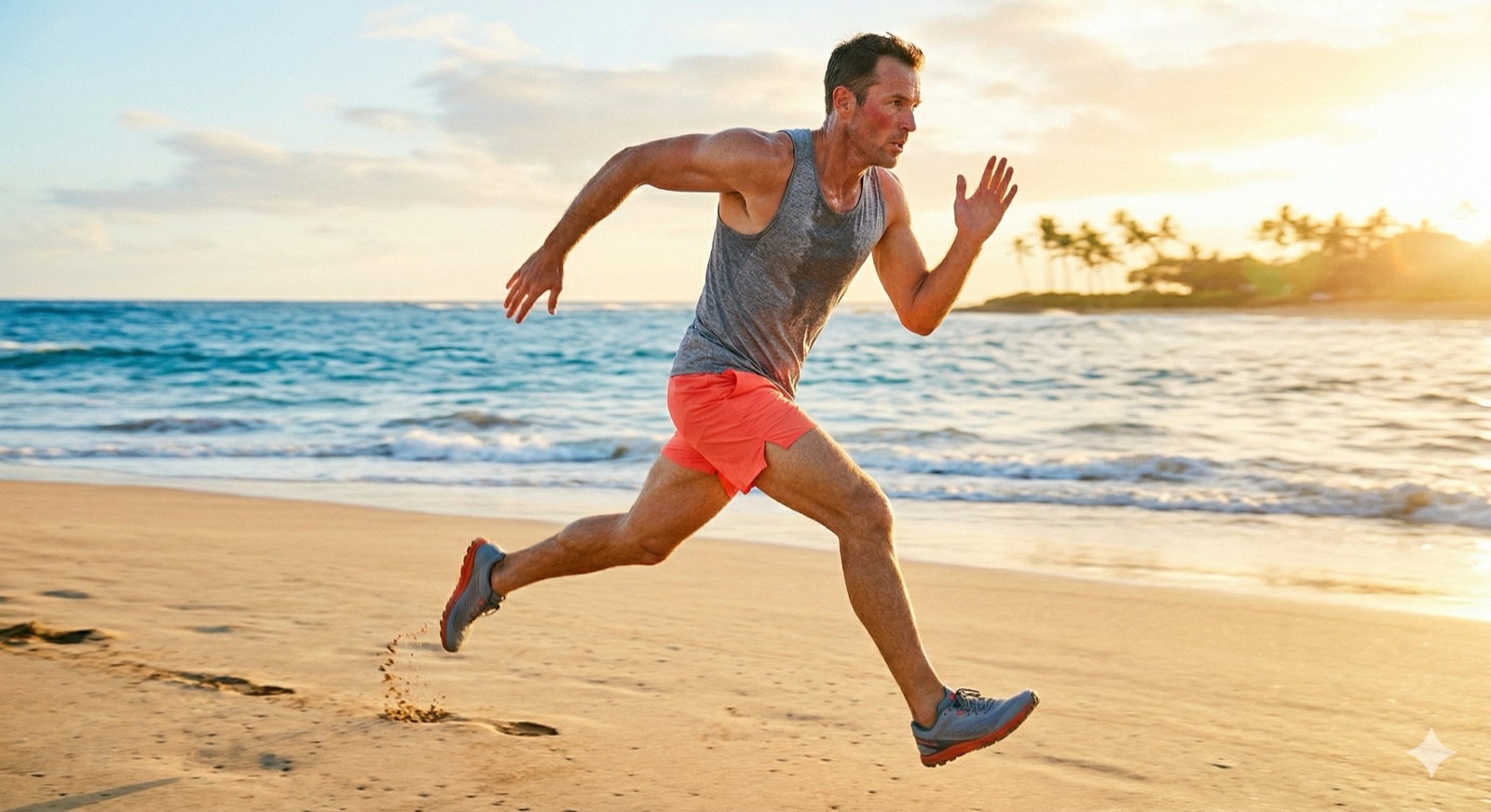 A person sprinting outdoors