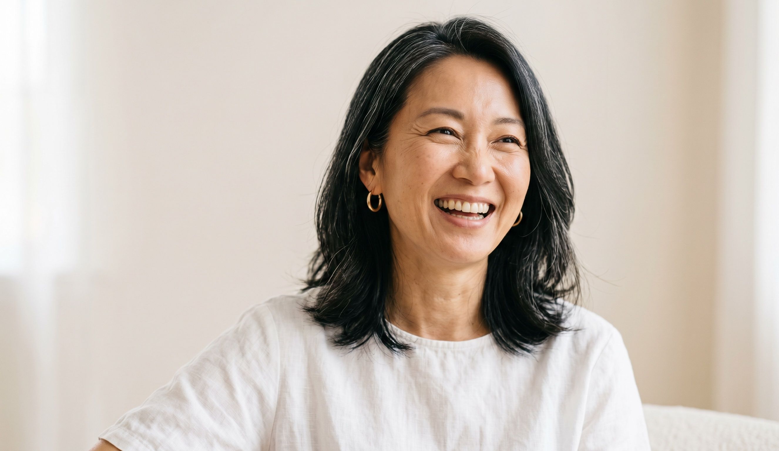 Close portrait showing healthy skin