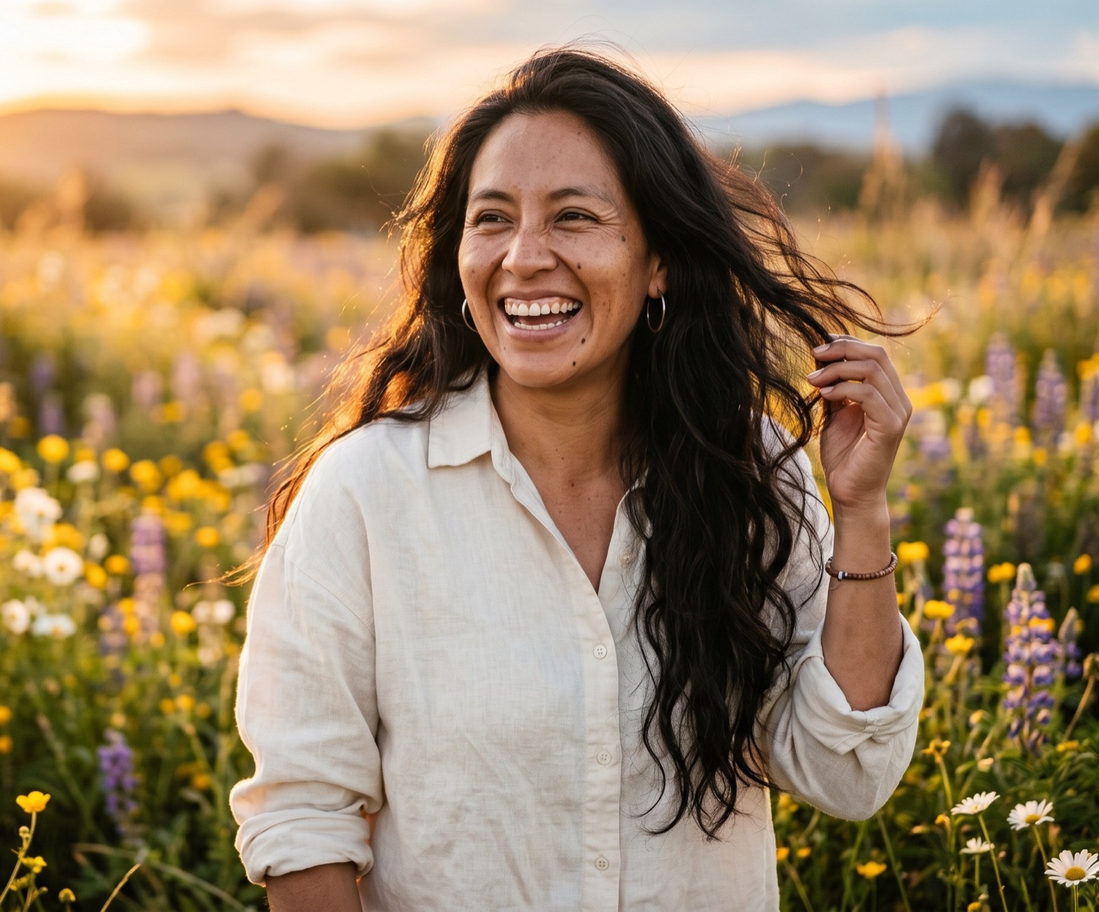 A person with clear, healthy skin