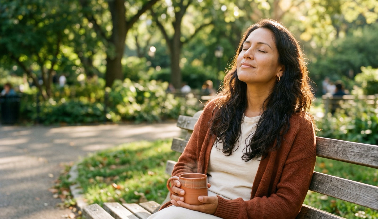 A person calm and recovered after a late shift