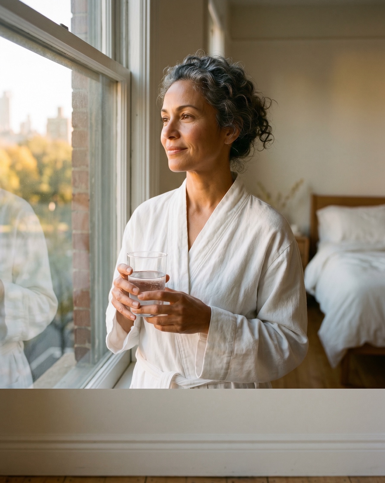 An older adult starting the day well rested